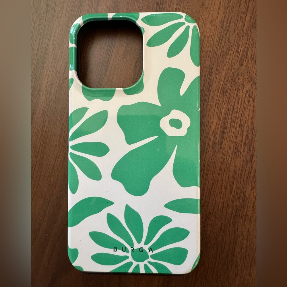 iPhone 13 Pro Burga case - Green Floral Phone Case